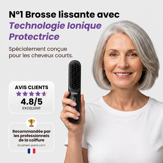 brushea PRO 2.0 - Brosse lissante portable N°1 pour cheveux courts