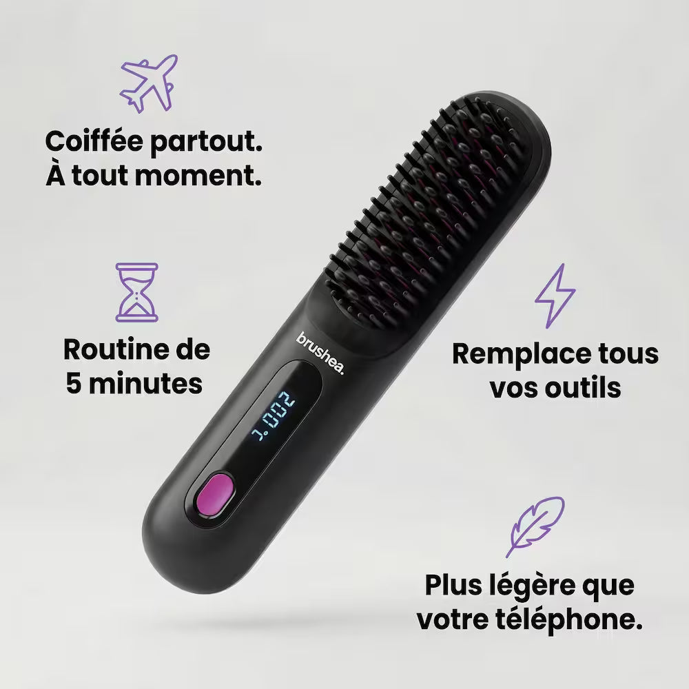 brushea PRO 2.0 - Brosse lissante portable N°1 pour cheveux courts