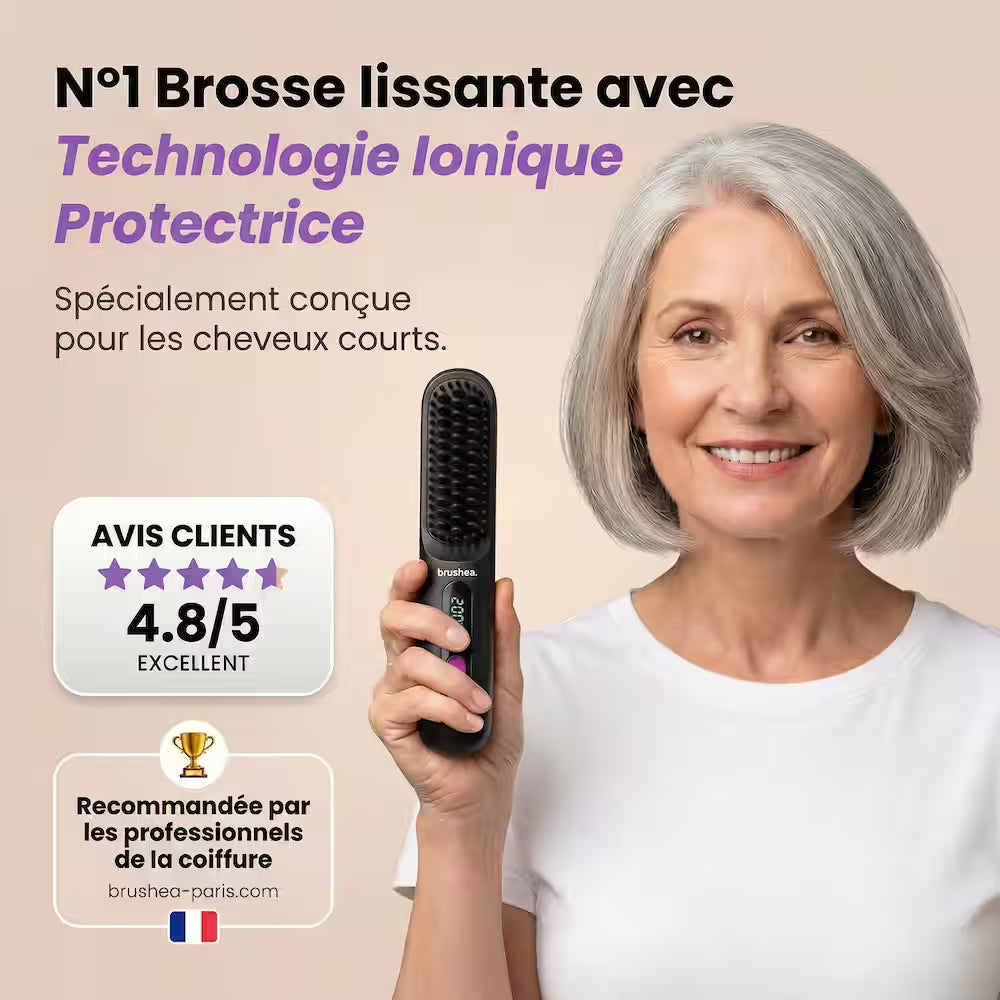 brushea PRO 2.0 - Brosse lissante portable N°1 pour cheveux courts